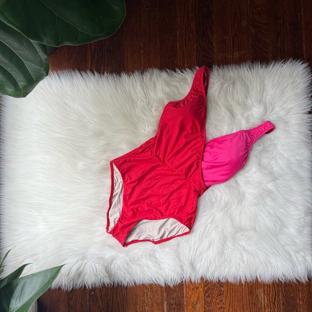 Hermoza Red & Pink One Piece Swimsuit NWT